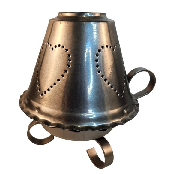 Heart-Cut Metal  Candle Holder Rustic Tabletop Decor Silver Finish With Scroll F - Picture 1 of 10